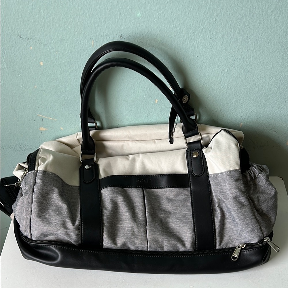 BOVIP Black and Gray Handbag